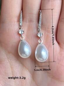 1 Pair Classical S925 Sterling Silver Cubic Zirconia Drop Earrings Party Anniversary Ear Jewelry For Women Gift Fine Jewelry