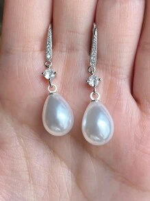 1 Pair Classical S925 Sterling Silver Cubic Zirconia Drop Earrings Party Anniversary Ear Jewelry For Women Gift Fine Jewelry