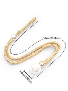2 piezas Abrazaderas de cortina con perlas sintéticas, adecuadas para la sujeción y decoración de cortinas - Dorado - Ver 6