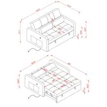 LZ Home 55.5" Twins Pull Out Sofa Bed Velvet