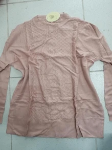 Plus Size Women Tops - 藕粉色 - 查看 1