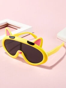 1 chiếc kính thời trang trẻ em màu kẹo, 2024 kính thời trang gọng tai mèo silicon dễ thương và cổ điển mới có bản lề kim loại thích hợp cho du lịch hàng ngày, bãi biển và phụ kiện - màu đen - Xem 18