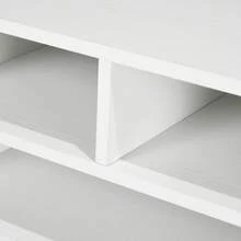 HOMCOM Desktop Printer Stand With Storage, 2-Tier Desk Organizer With 3 Open Compartments For Home Office - White - View 9