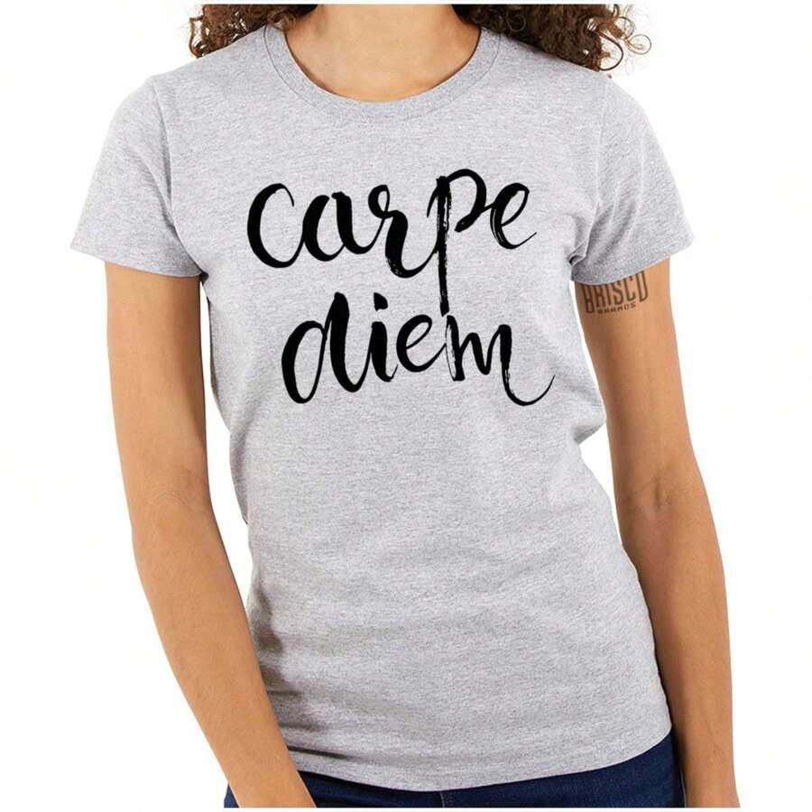 Carpe Diem Seize Day Inspiring Womens T Shirt Ladies Tee