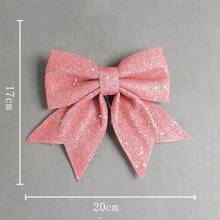 1pc Christmas Gold Glitter Bowknot Diy Tree Decoration For Shopping Mall Hanging With Gift Box Accessory - Pink - View 8