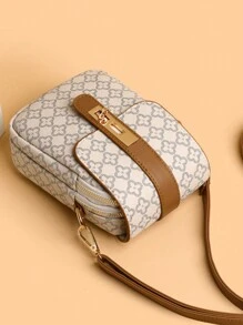 Ví cầm tay nữ, ví cầm tay, túi nhỏ cổ điển, đựng tiền xu/chìa khóa, túi đeo chéo thời trang chữ cái, túi đeo vai giản dị thanh lịch, ví cầm tay cho phụ nữ trung niên, túi xách nhỏ đa năng thời trang, túi tote da PU giản dị - Màu Khaki - Xem 3