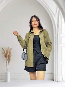 Women Coats - 摩卡棕 - 查看 3