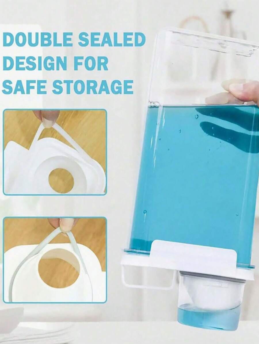 1pc Refillable Laundry Detergent Dispenser Jar For Powder Detergent