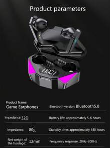 Tai nghe chơi game không dây có đèn LED đẹp, chống ồn chủ động, thời lượng pin dài, hiệu ứng âm thanh 3D, không trễ khi chơi game trên thiết bị di động - màu đen - Xem 10