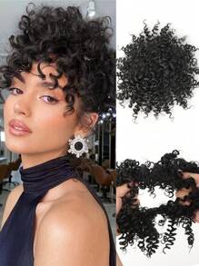 Extensiones de cabello rizado corto recogido a la moda con banda elástica, extensión de fibra sintética de moño para accesorios de cabello de mujeres y niñas