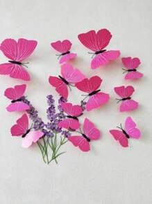 12pcs 3D Butterfly Wall Sticker, Removable Plastic Butterfly Wall Art Decal, For Home Decor,Stickers,Wall Decal, Vinyl Decal For Home Decorations,Spring Decoration Items Refresh Your Home,Rama Decoration Stickers Gifts Birthday Graduation - Multicolor - View 7