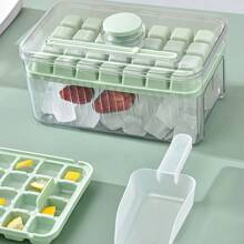 1pc Ice Cube Mold, Freezing Ice Cube Making Tool,  Material, Press To Release Ice Cubes, Homemade Ice Maker For Household Refrigerator, Transparent Box, One-Click Ice Release, Dustproof & Odor-Proof, Stackable Design - Multicolor - View 3