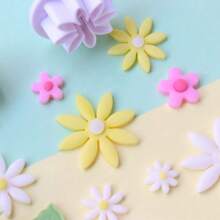 Set de 4 piezas Mini Cortador de Arcilla en Forma de Flor Margarita para Herramientas de Manualidades de Arcilla Polimérica para Diseñador DIY - Blanco - Ver 5