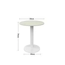 LIVINGANDHOME Living And Home 1 Piece Round/Square Cafe Table With Metal Base,Small Dining Table,Coffee Table,Side Table,Sofa Side Table,Tea Table,End Table For Living Room,Bedroom,Dining Room,Kitchen,Balcony,Office,Indoor Outdoor Furniture - White - View 6