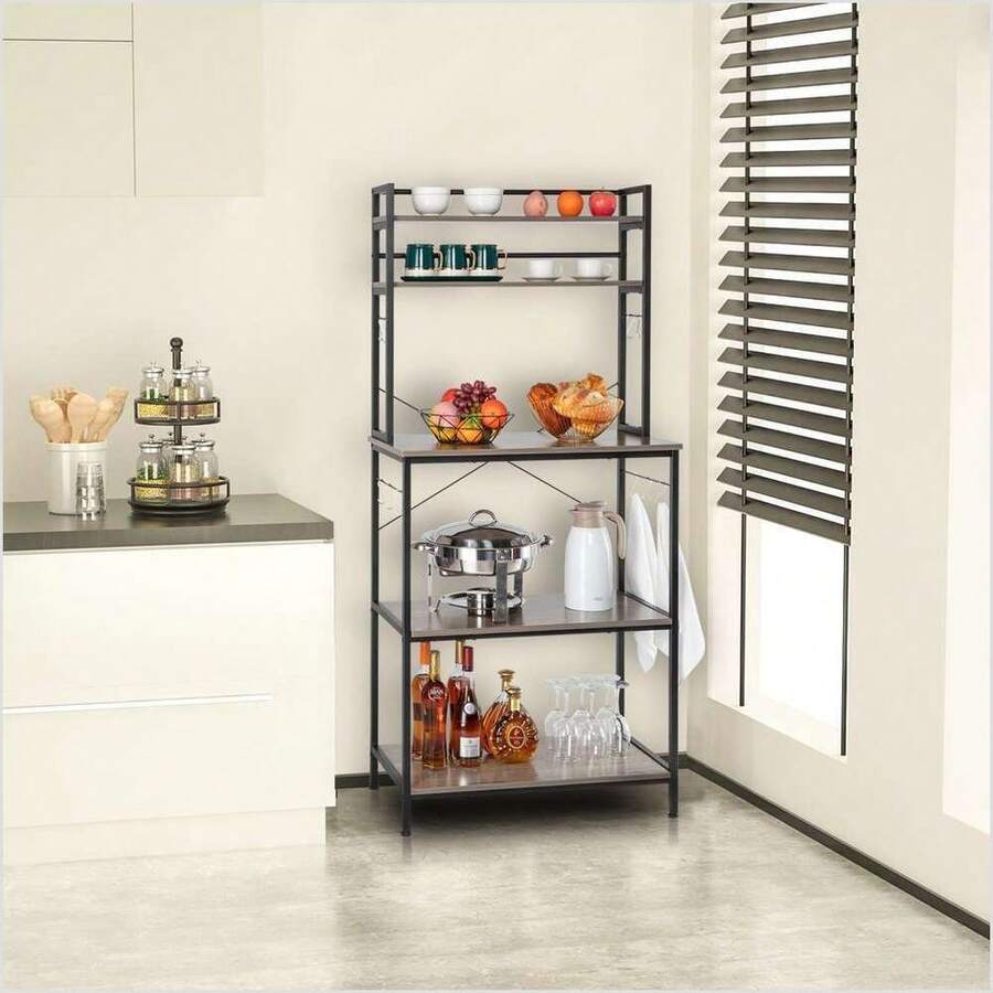 Metal Frame Bakers Rack For Kitchen 5 Tier Microwave Stand With Storage Shelf - Multicolor - View 1