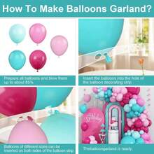 Bộ bóng bay màu hồng và xanh mòng két có vòng hoa để tắm Lễ kỷ niệm ngày cưới Trang trí tiệc sinh nhật - Nhiều màu - Xem 3