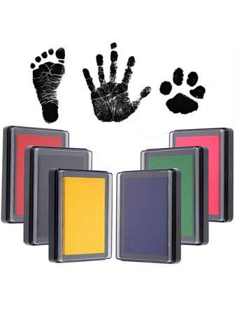 1pc Baby Handprint Footprint Ink Pad DIY Finger Inkpad Sponge Inkbox Stationery Back To School