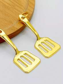 1pc Mini Gold Trowel Keychain With Trowel Pendant & Small Bottle Pendant - one-size - View 6