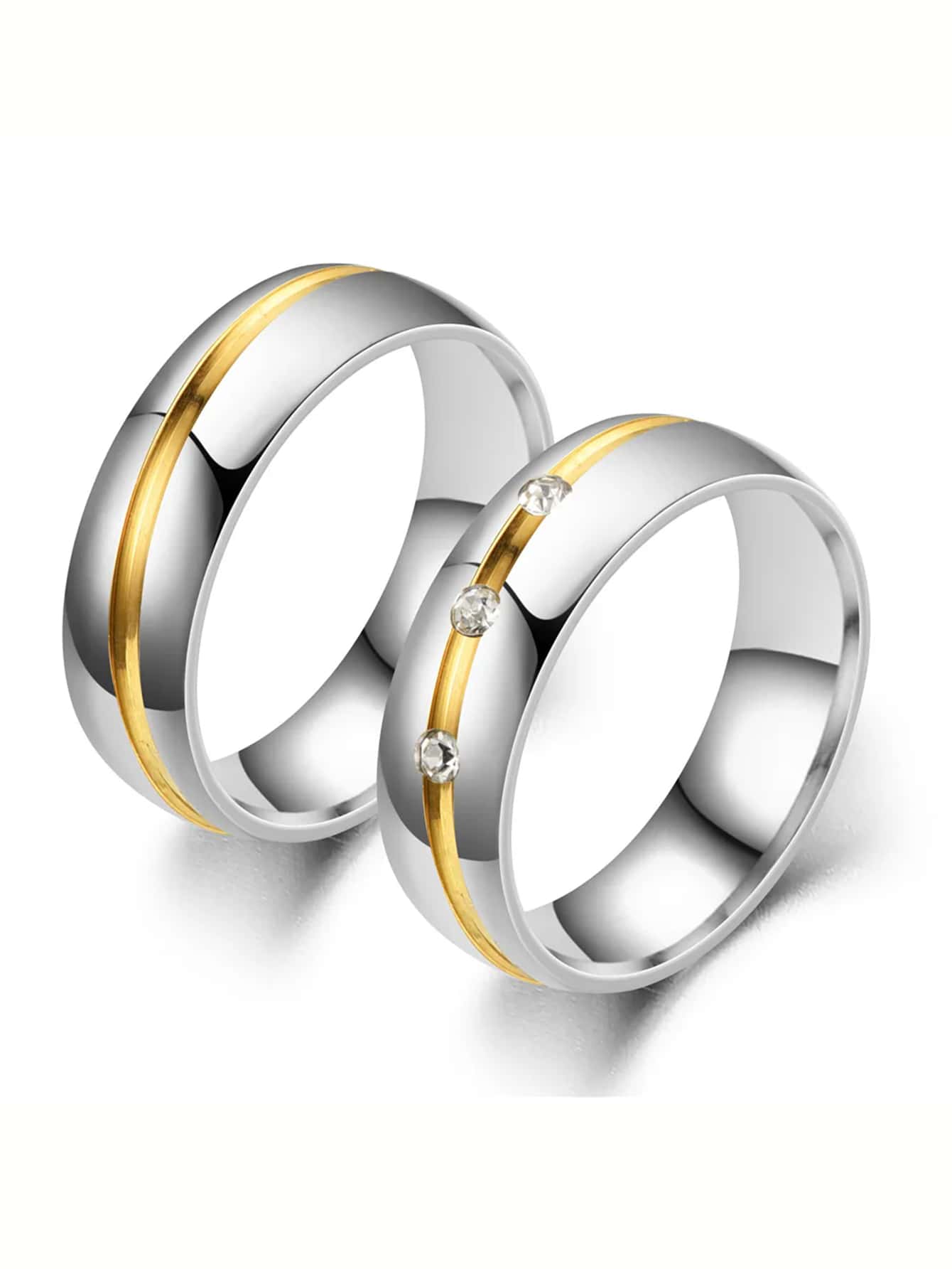 Stainless steel cubic zirconia classic engagement ring deals