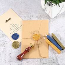 5pcs/Bag Sealing Wax Sticks With Wicks, Antique Metallic Totem Fire Manuscript Seal Wax For Wax Seal Stamp Back To School,Back To School,School Supplies - Multicolor - View 6