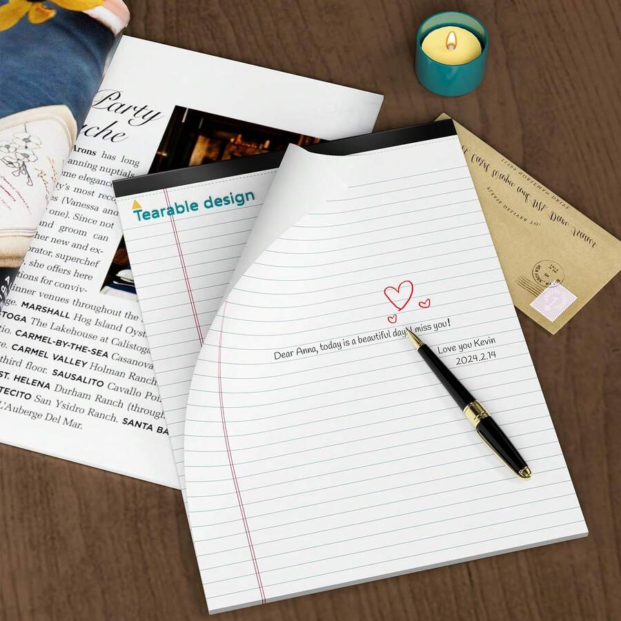 Legal Notepad Refill Notepad, Writing Pad 8.5 X 11 Inches, Lined With Notepad For Writing Notepad, Letter Size Legal Notepad With Wide Rule Lining Pad For School Office Legal Rules (50 Sheets Per Pad) - White - View 1