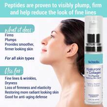 TriDerma Tightening, Brightening And Plumping Hyaluronic Acid Serum 1 Fl. Oz. - Contains 5% Niacinamide, Collagen Peptides,  Matrixyl 3000, Professional Strength Concentrated Anti-Aging Face Serum - Facial Skincare | Naturally Restore & Plump - Transparent - Voir 3