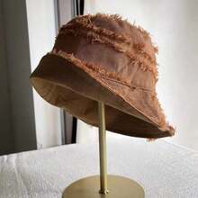 New Style Women's Dual-Use Black Bucket Hat, Solid Color Japanese Spring/Autumn Bucket Hat To Highlight Face Shape, Sun Protection - Multicolor - View 2