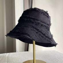 New Style Women's Dual-Use Black Bucket Hat, Solid Color Japanese Spring/Autumn Bucket Hat To Highlight Face Shape, Sun Protection - Multicolor - View 4