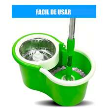 T&N Trapeador de Microfibra Giratorio 360 Con Cubeta Doble Mop. Trapeador Magico - Verde - Ver 4