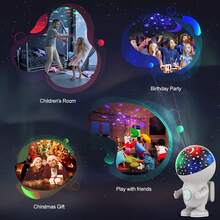 Halloween Decoration 1 Pc Night Light Projector,Night Light For Kids,Astronaut Star Projector With Energy Halo 1h Timer And 360 ° Rotation,Baby Night Light Ceiling Light Projector,Best Gifts For Boys Girls Bedroom Decor - 白色 - 4"D x 4"W x 7"H - 查看 7