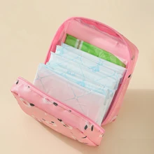 1 件可重复使用的防水零钱包，可洗女性卫生袋，户外卫生巾收纳袋，多用途旅行收纳袋，女士、女孩、旅行、万圣节、圣诞节、返校化妆包