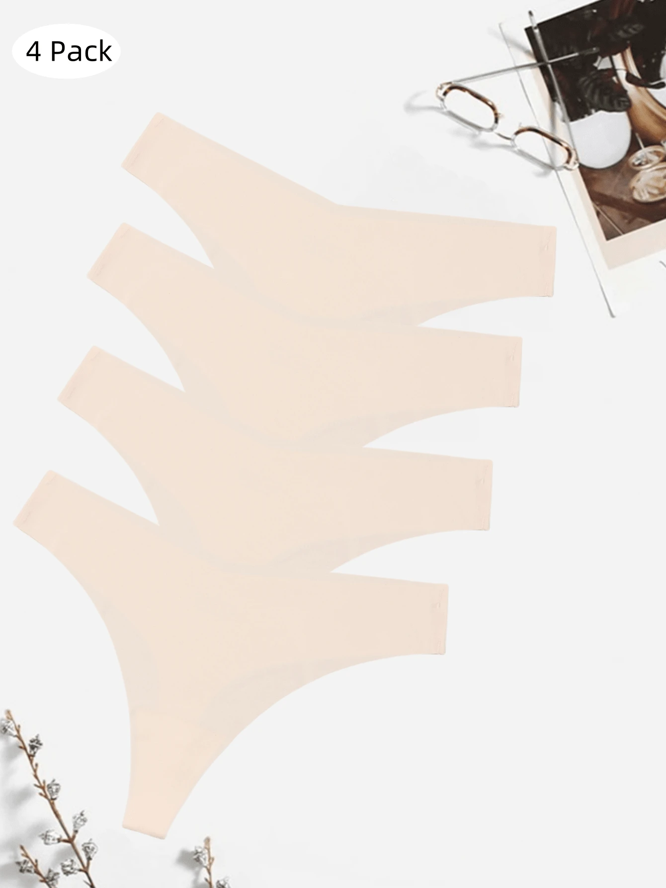 Women's Seamless Sexy Panties, 4pcs/Set, Low Rise - Multicolor - View 1