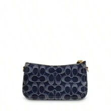 Penn Mini Signature Denim Shoulder Bag - Blue - View 5