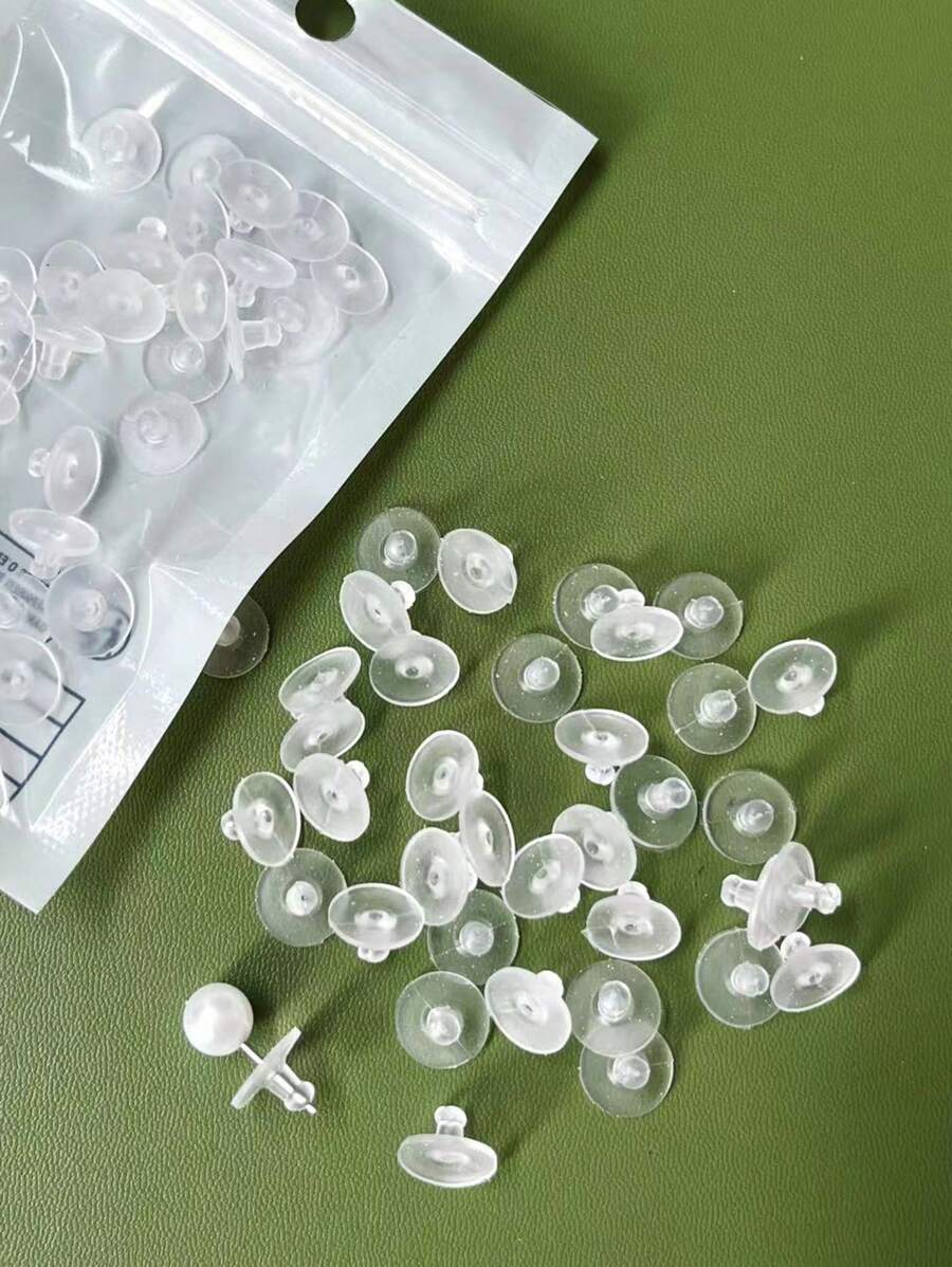 Approx. 30pcs Clear Plastic Disk Ear Plugs For Women, Everyday Wear - Clear - View 1