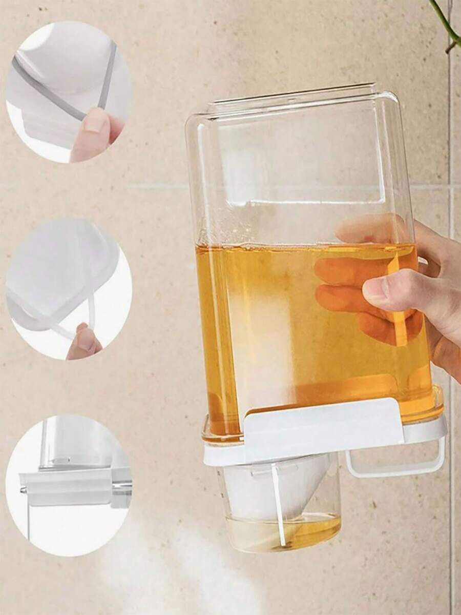 1pc Refillable Laundry Detergent Dispenser Jar For Powder Detergent