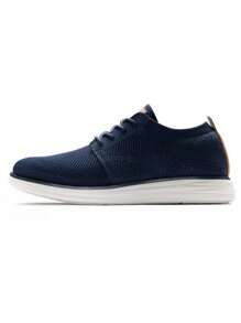 Men's KnitFlex Breeze Mesh Sneakers Oxfords Lace-Up Lightweight Casual Walking Shoes - 藏蓝色 - 查看 6