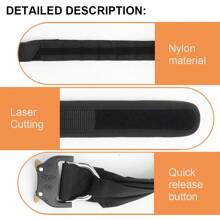 2in1 Double Layer Belt Tactical Thickened Molle Waist Belt Quick Release Buckle - Black - View 5