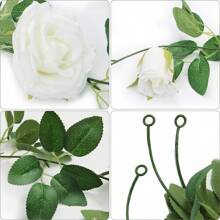 1pc 200cm/6.5ft Artificial White Rose Vines Floral Garlands Total ,Fake Vine Silk Flower Garland For Indoor, Outdoor Home Wedding Arch Garden Wall Decoration, Valentine Day, Gift