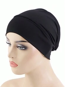 1pc Women's Solid/Colorful Elastic Headscarf Hat, Cap For Hair Care, Undercap