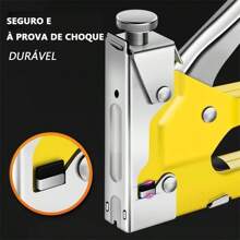Grampeador Tapeceiro + 600 Grampos Ferramentas Profissional - Amarelo - Visão 7