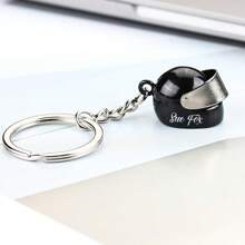 Llavero con casco de motocicleta con inicial personalizada, llavero de casco de motocicleta en miniatura, llavero personalizado para motociclistas, regalo para papá motociclista, llaveros y accesorios personalizados, fácil comodidad - Negro - Ver 16