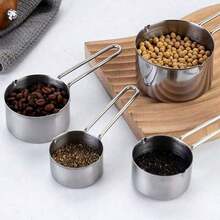 Premium Stainless Steel Measuring Cups Spoons Set Engraved Measurement Markers Stackable Design For Baking Cooking Dry Liquid Ingredients Kitchen Gadgets - Multicolor - View 7