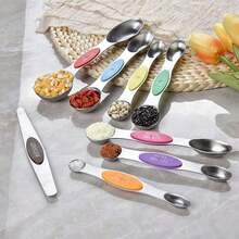 Premium Stainless Steel Measuring Cups Spoons Set Engraved Measurement Markers Stackable Design For Baking Cooking Dry Liquid Ingredients Kitchen Gadgets - Multicolor - View 6