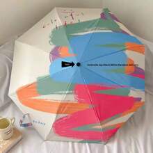 Foldable Rainbow-Colored Sun Umbrella, UV-Proof, Fashionable Shade Umbrella For Women, Can Be Used In Both Rainy And Sunny Days For School,Office,Household,Travel