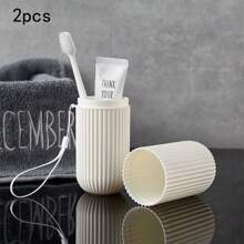 1/2/3/4/5 Pcs Random Color Travel Toothbrush Holder Case,Boho Vibes - Multicolor - View 24