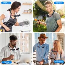 1pc Portable Neck Fan, Rechargeable Personal Hand-Free Fan, Mini USB Wearable Neckband Sport Fan, 3 Speed Adjustable, 360 Degrees Free Rotation Perfect For Working, Traveling, Office, Reading For Summer And For Outdoor,Sport,Travel,Kitchen,Bedroom,School,Office,And For Woman,Man,Children,Adult