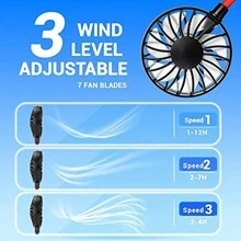 1pc Portable Neck Fan, Rechargeable Personal Hand-Free Fan, Mini USB Wearable Neckband Sport Fan, 3 Speed Adjustable, 360 Degrees Free Rotation Perfect For Working, Traveling, Office, Reading For Summer And For Outdoor,Sport,Travel,Kitchen,Bedroom,School,Office,And For Woman,Man,Children,Adult