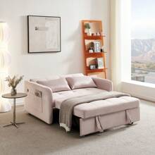 LZ Home 55.5" Twins Pull Out Sofa Bed Velvet