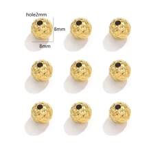 10入組不鏽鋼圓形紋理霧面珠子，適用於DIY項鍊手鍊珠寶配件製作