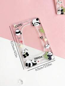 1pc Kawaii Panda S Transparent Acrylic Card Cases Useful Work Card Transportation Cute Cartoon Simple Transparent Card Set Campus Bus Meal Card Factory Brand Work Permit Protection Set Hard License Holder Card Holder Card Holder Wallet Business Card Holder Credit Card Holder Id Card Holder Card Holder Women For Women Card Wallet